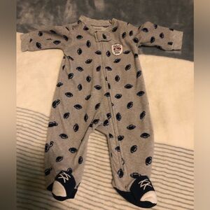 Carter's Gray Football Print Footie Sleeper, Newborn
